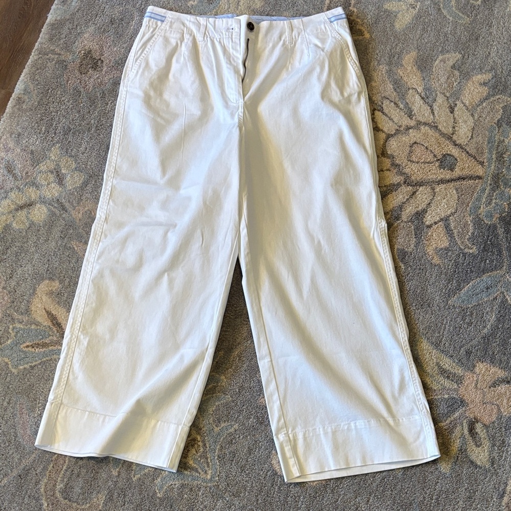Crown & Ivy white wide leg crop pants